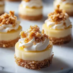 Apple crisp mini cheesecake bites topped with delicious apple crisp topping