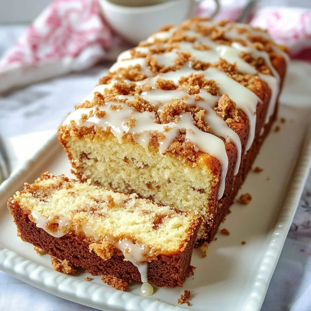 Homemade apple fritter bread with apple pieces and glaze on top