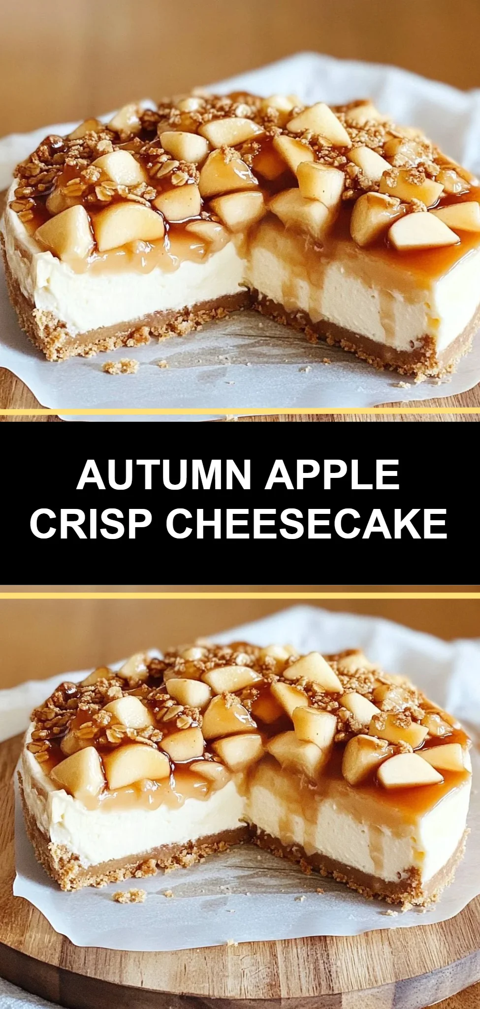 Autumn Apple Crisp Cheesecake