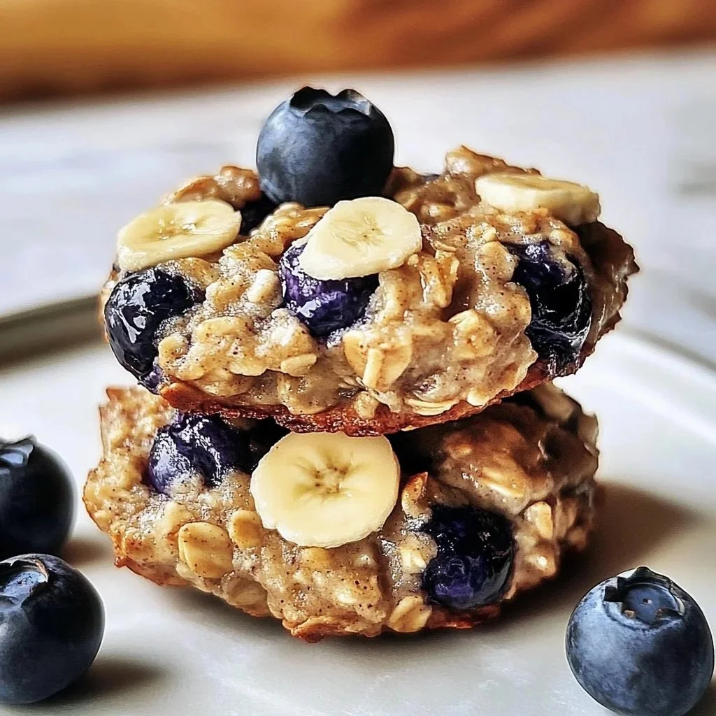 Delicious Banana Blueberry Cookies cooling on a wire rack.