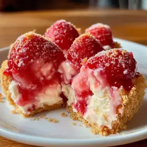 Berry Cheesecake Crunch Bites - delicious creamy cheesecake bites with berries