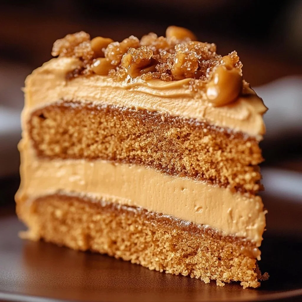 Delicious Biscoff Cookie Butter Cake with creamy frosting