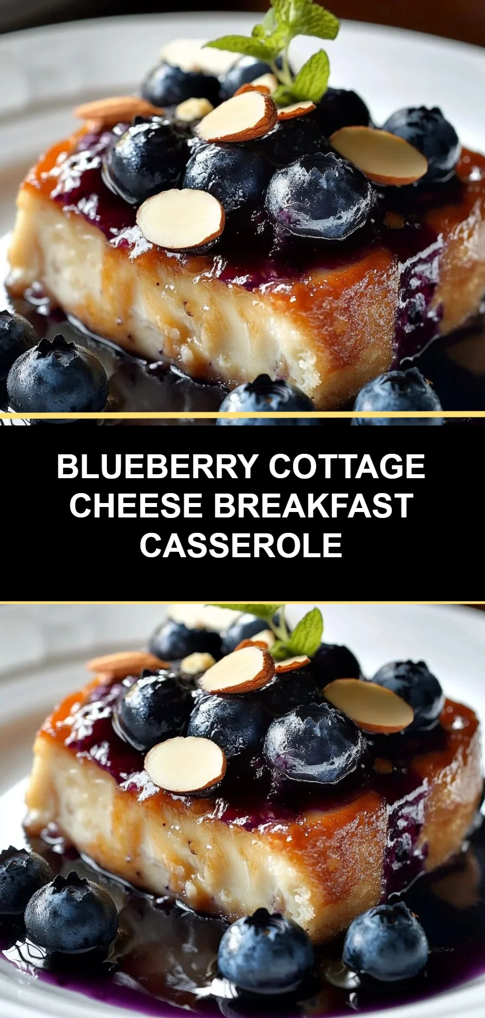 Blueberry Cottage Cheese Breakfast Casserole