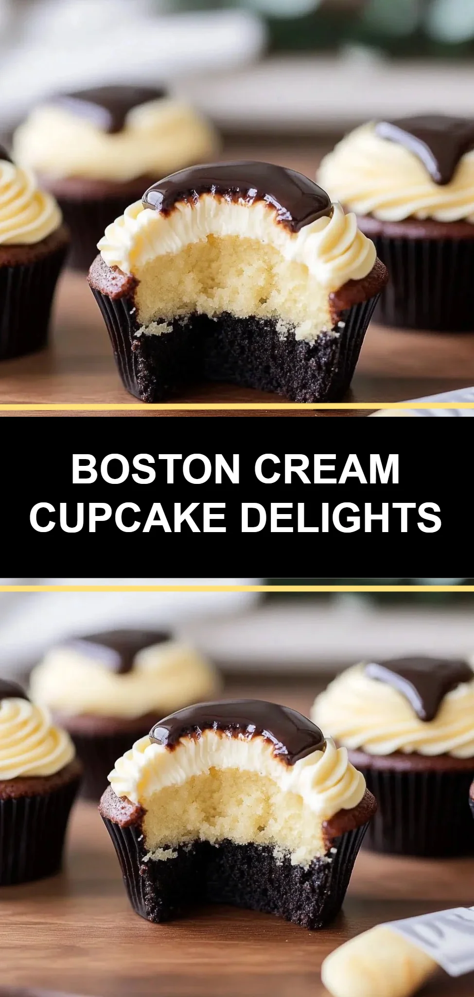 Boston Cream Cupcake Delights