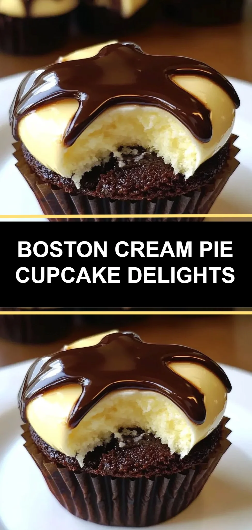 Boston Cream Pie Cupcake Delights