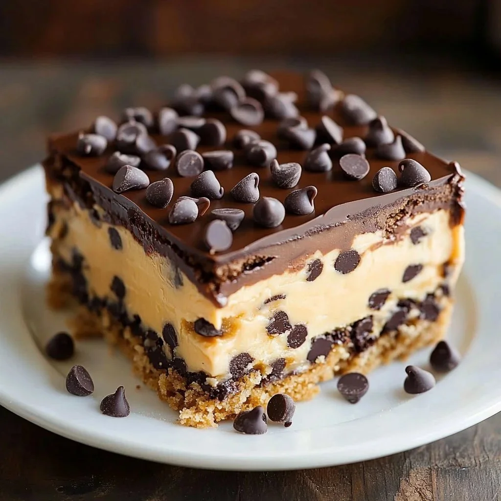 Homemade Buckeye Bars topped with chocolate and peanut butter