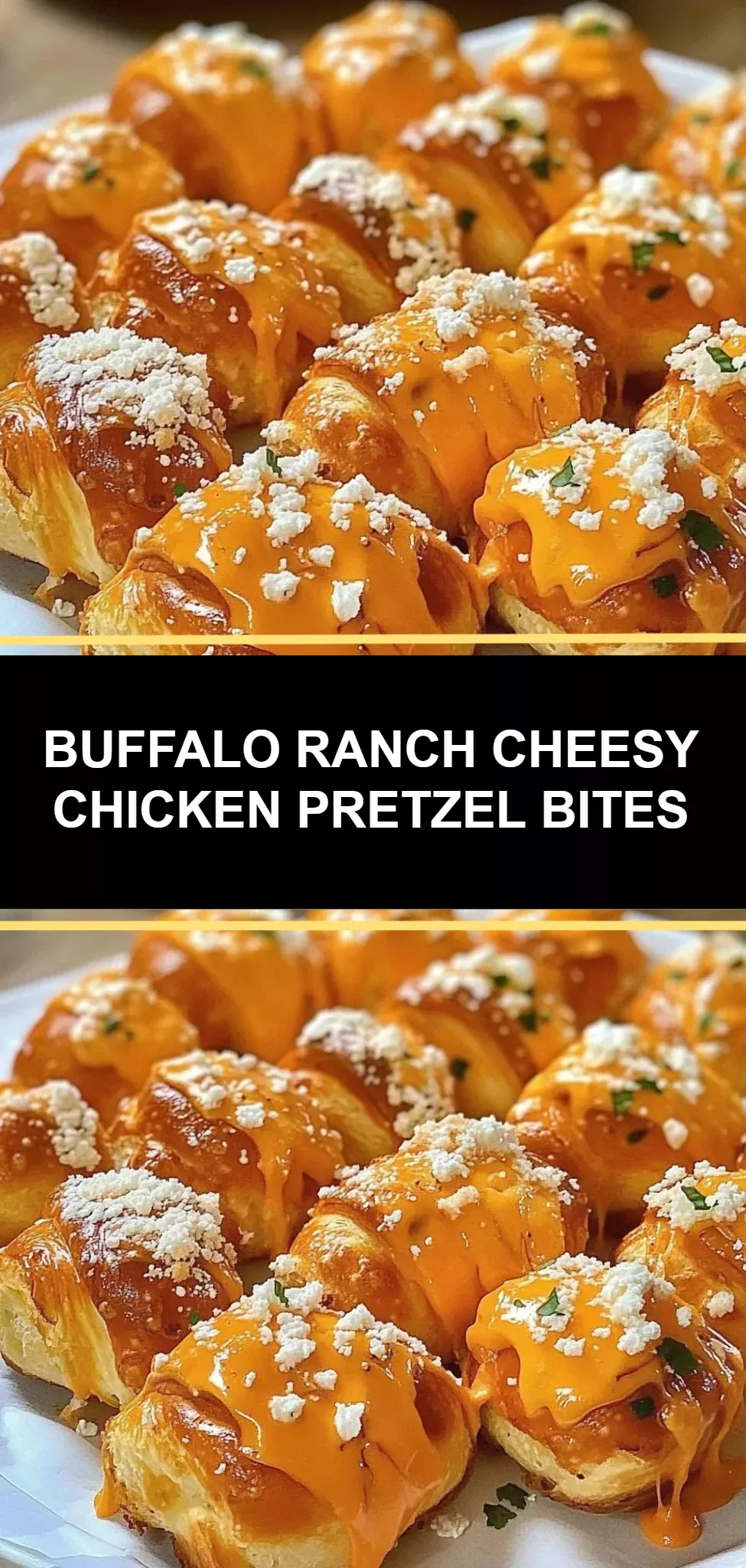 Buffalo Ranch Cheesy Chicken Pretzel Bites