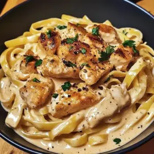 Delicious Cajun creamy chicken pasta served with fresh herbs and spices