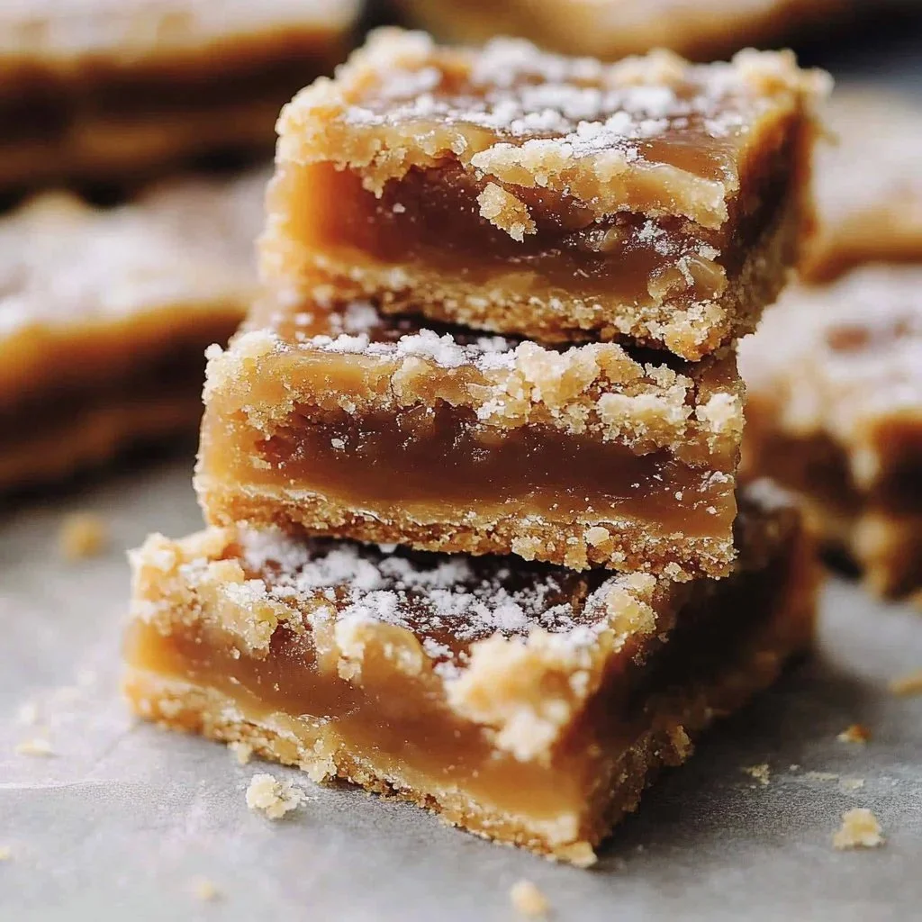 Delicious caramel shortbread bars topped with sea salt