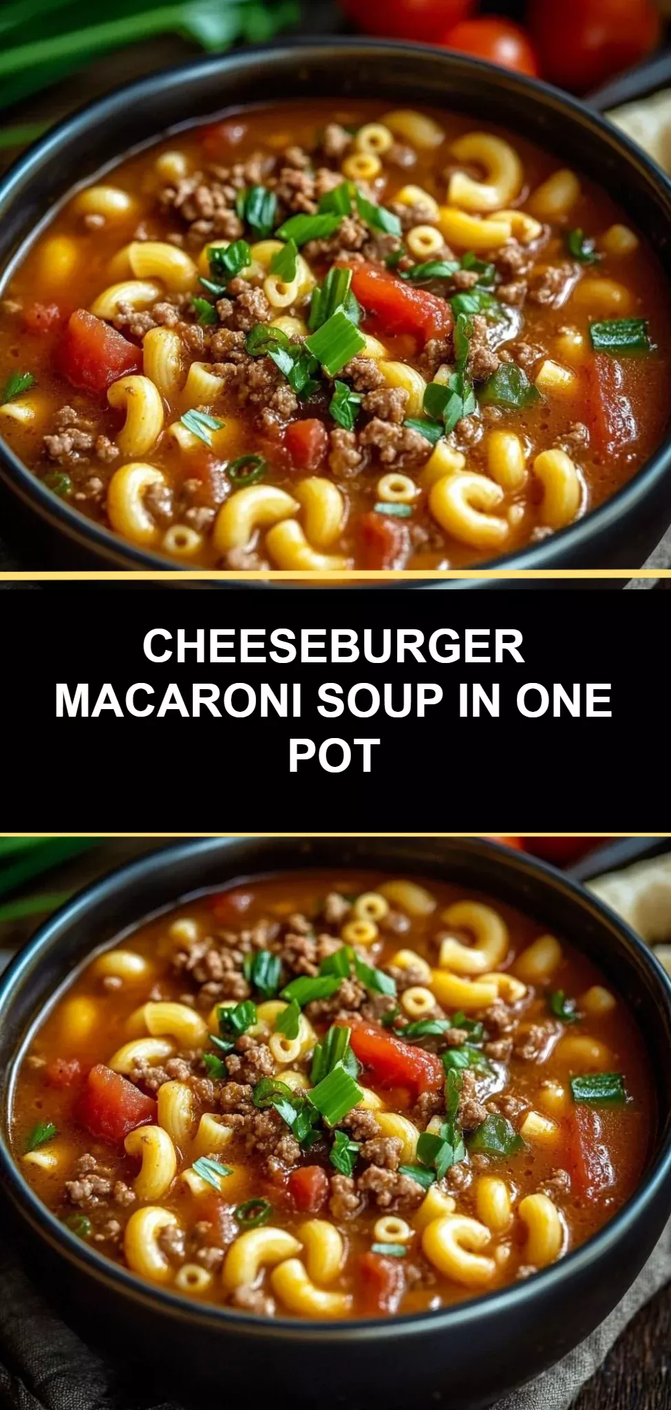 Cheeseburger Macaroni Soup in One Pot