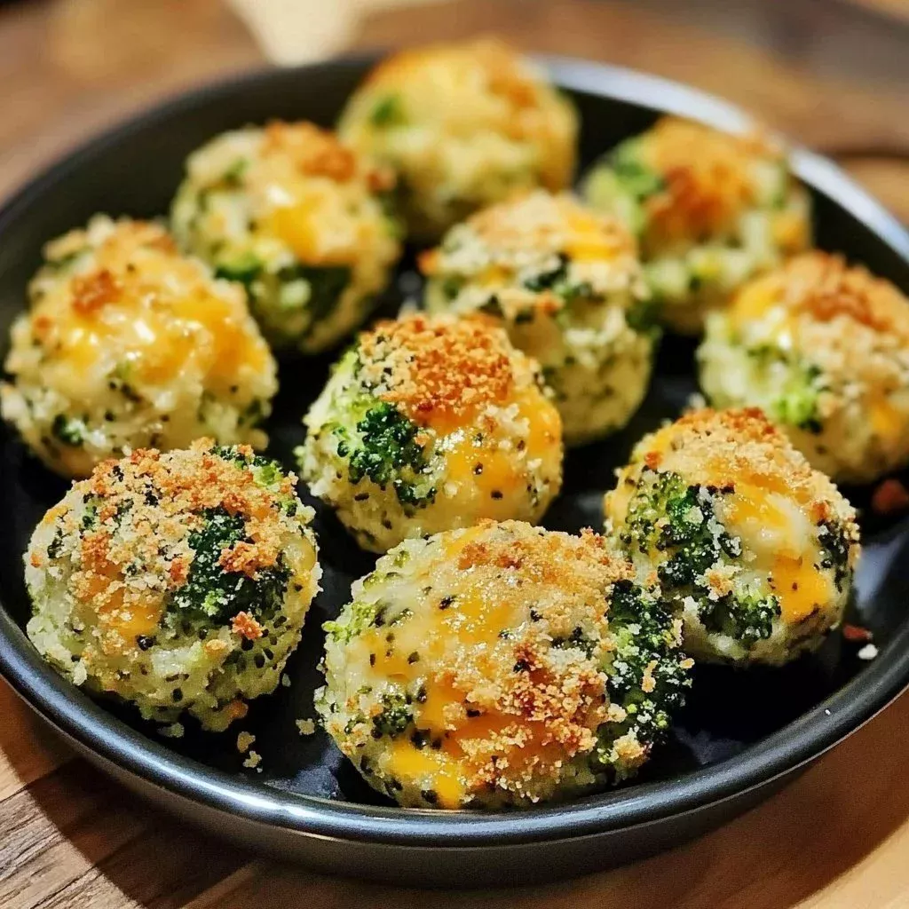 Cheesy baked broccoli balls perfect for healthy snacking or as a side dish