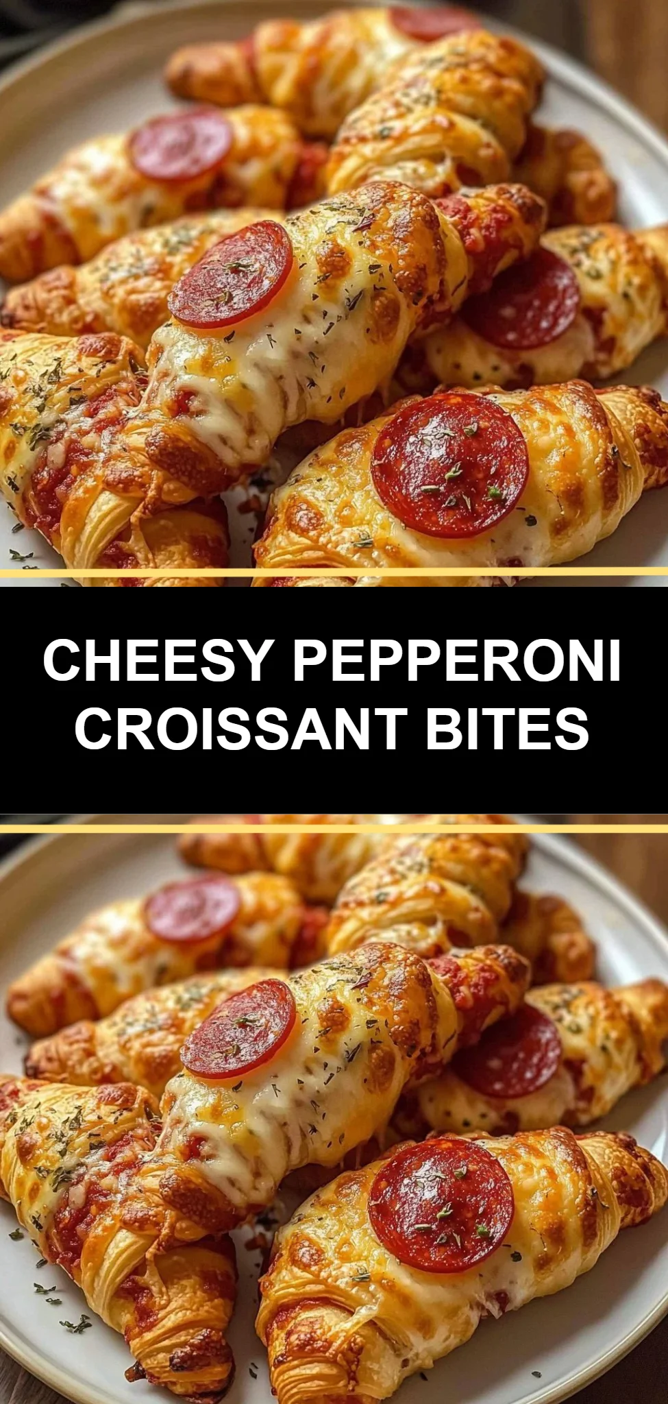 Cheesy Pepperoni Croissant Bites