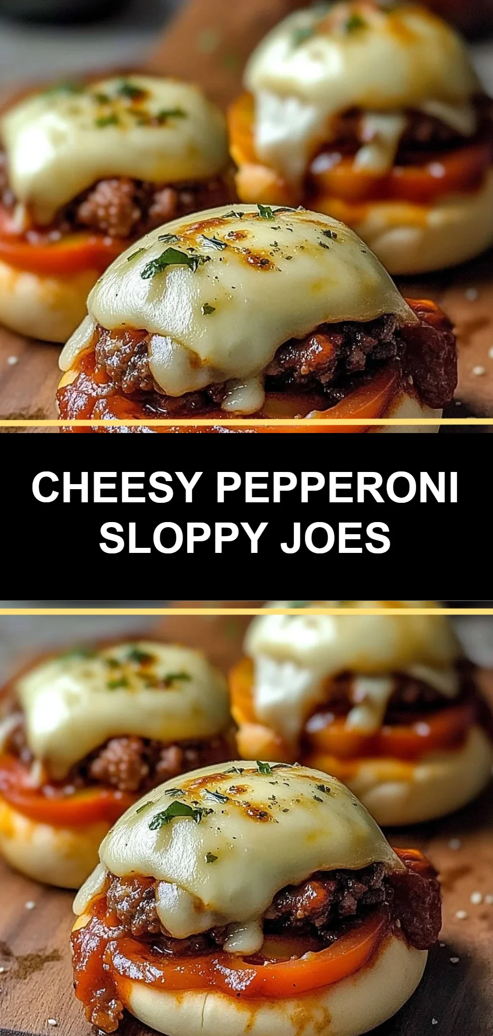 Cheesy Pepperoni Sloppy Joes