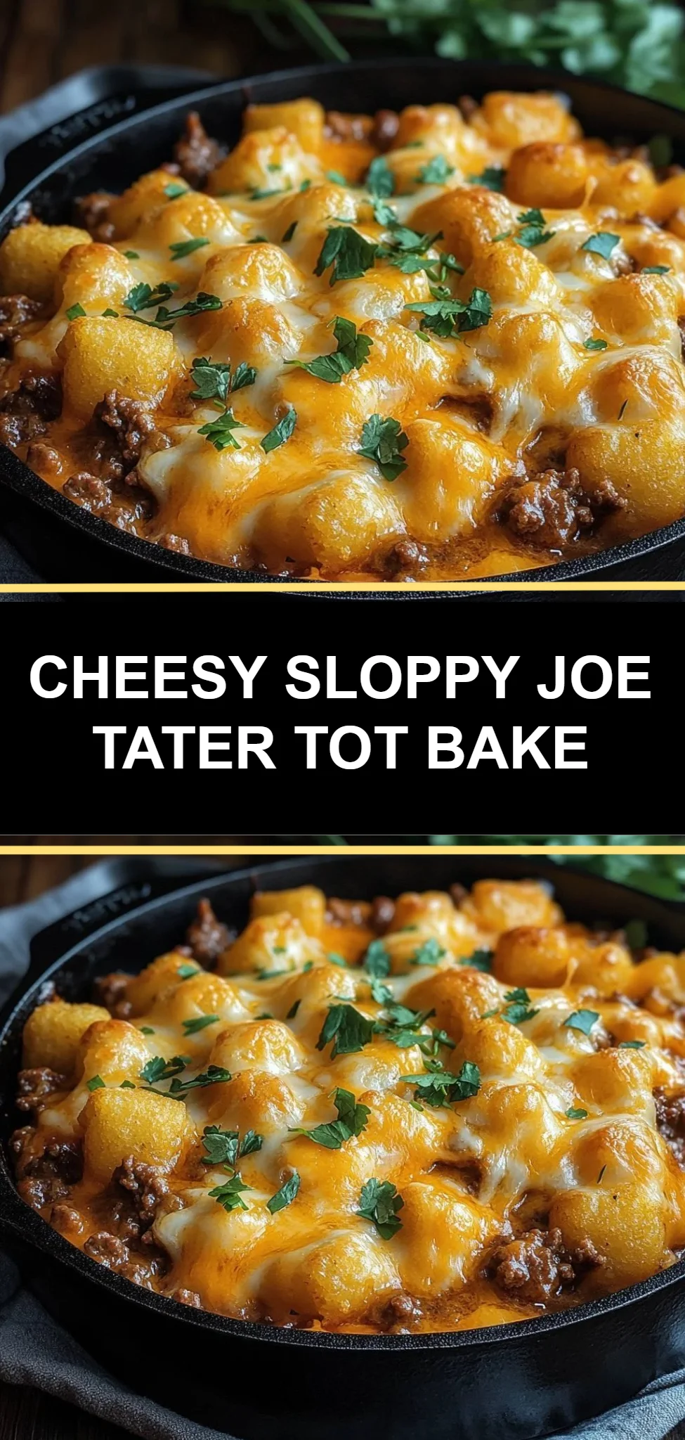 Cheesy Sloppy Joe Tater Tot Bake