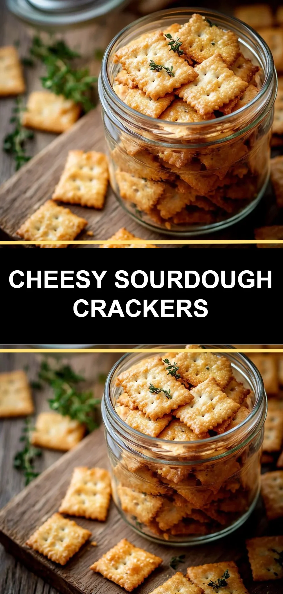Cheesy Sourdough Crackers