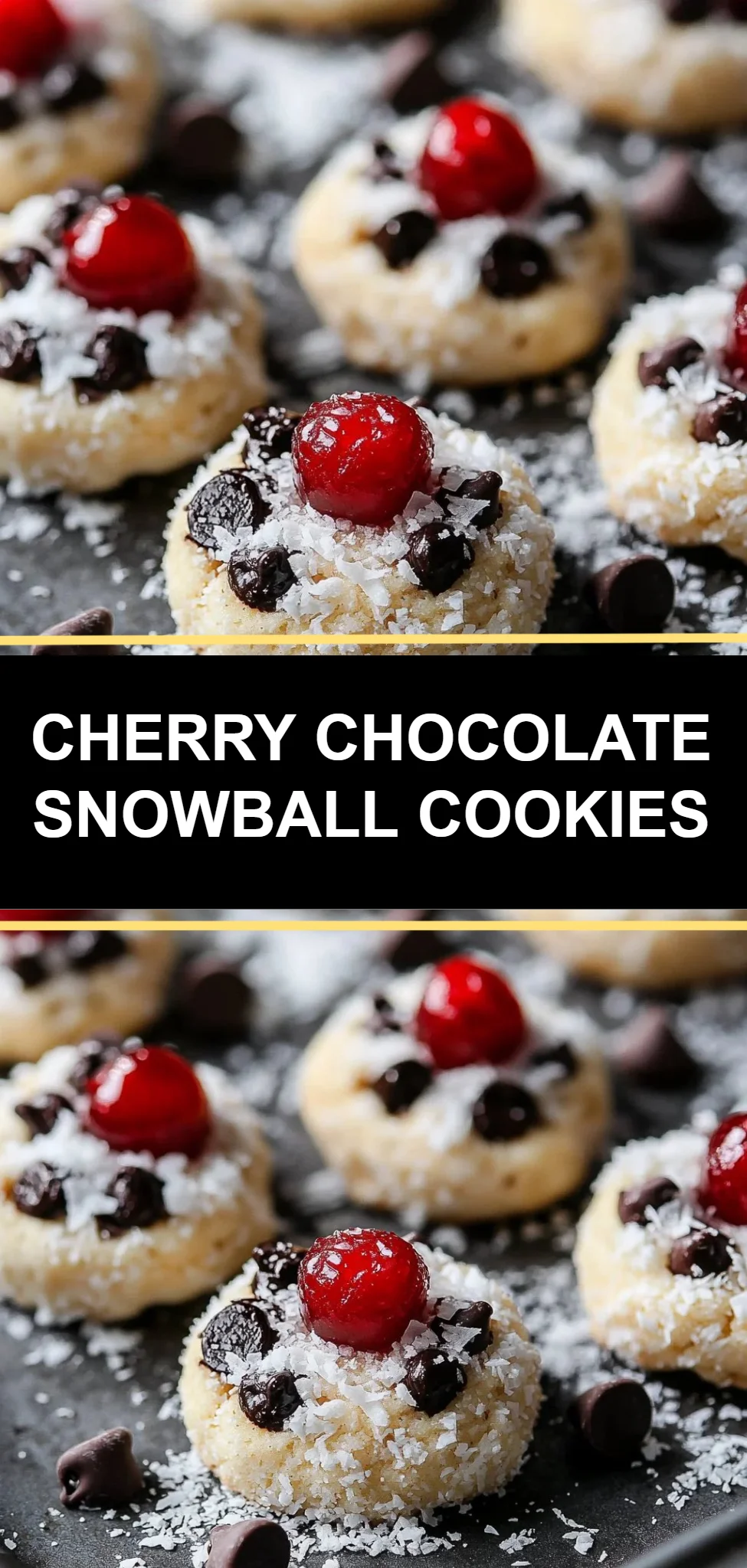Cherry Chocolate Snowball Cookies