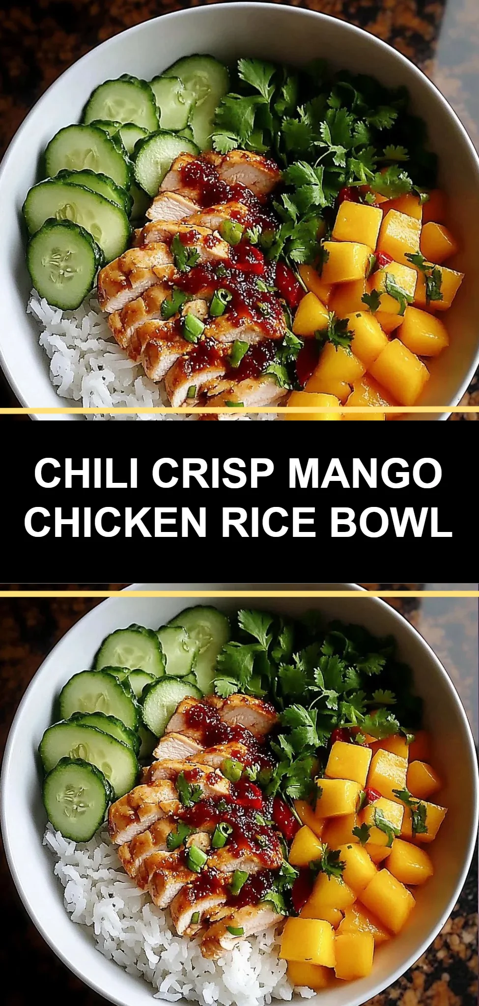 Chili Crisp Mango Chicken Rice Bowl