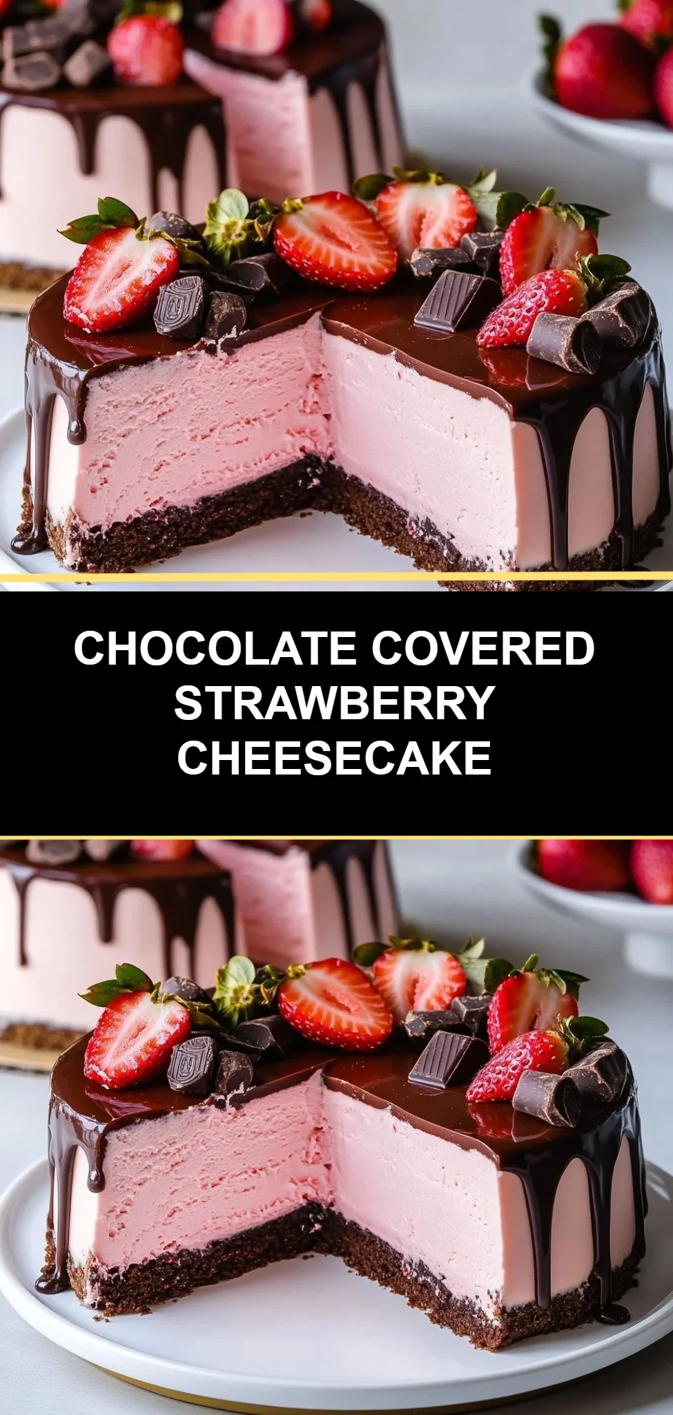 Chocolate Covered Strawberry Cheesecake