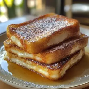 Delicious Churro Stuffed French Toast with cinnamon sugar topping