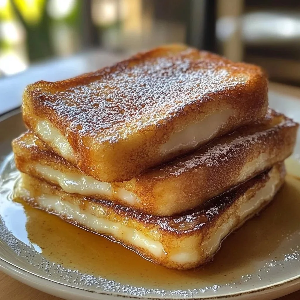 Delicious Churro Stuffed French Toast with cinnamon sugar topping