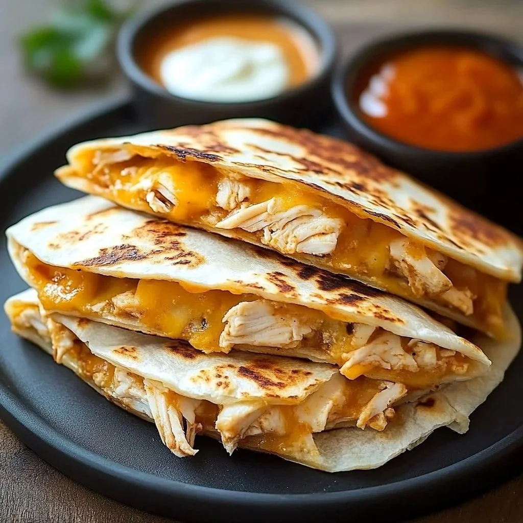 Delicious Copycat Taco Bell Chicken Quesadilla on a plate