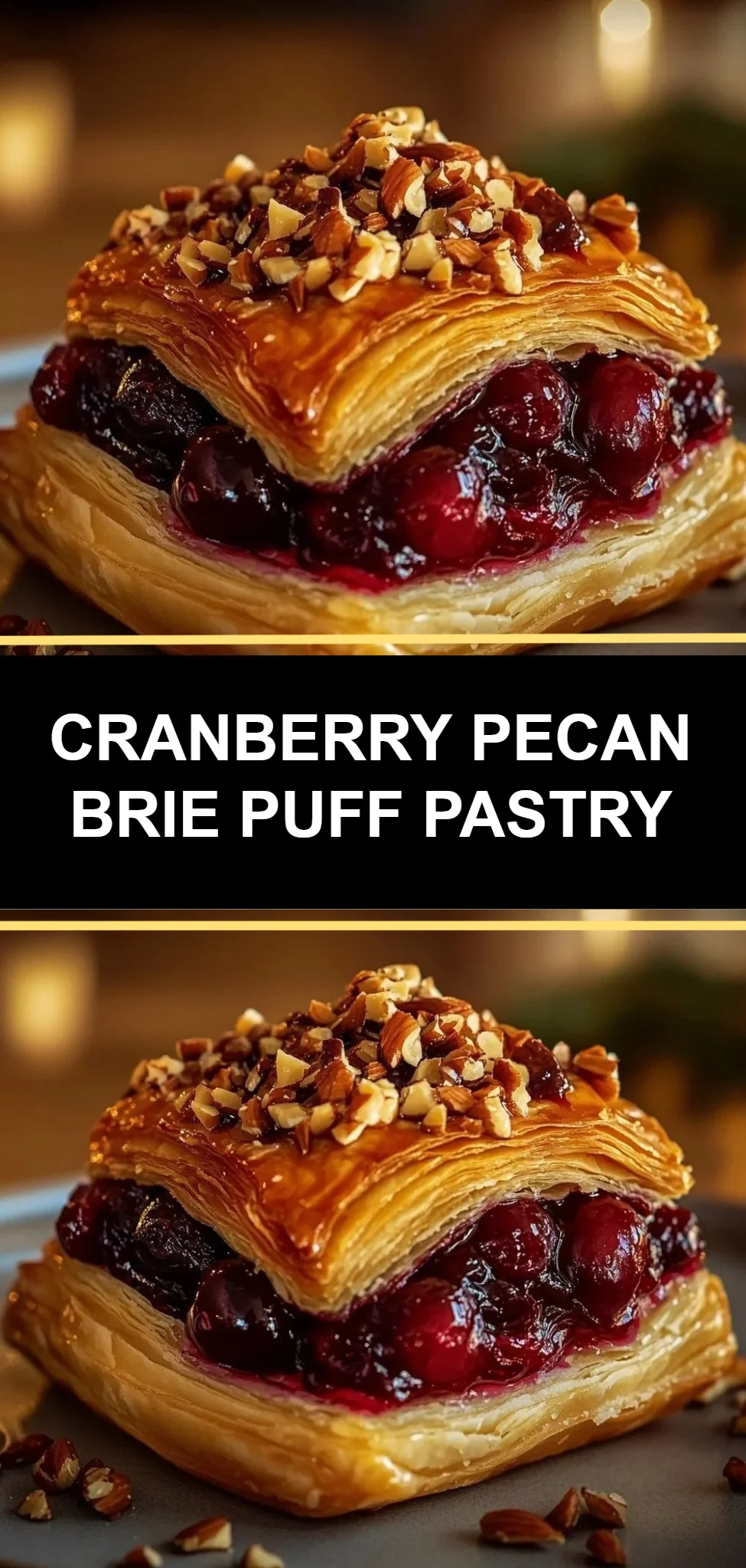 Cranberry Pecan Brie Puff Pastry