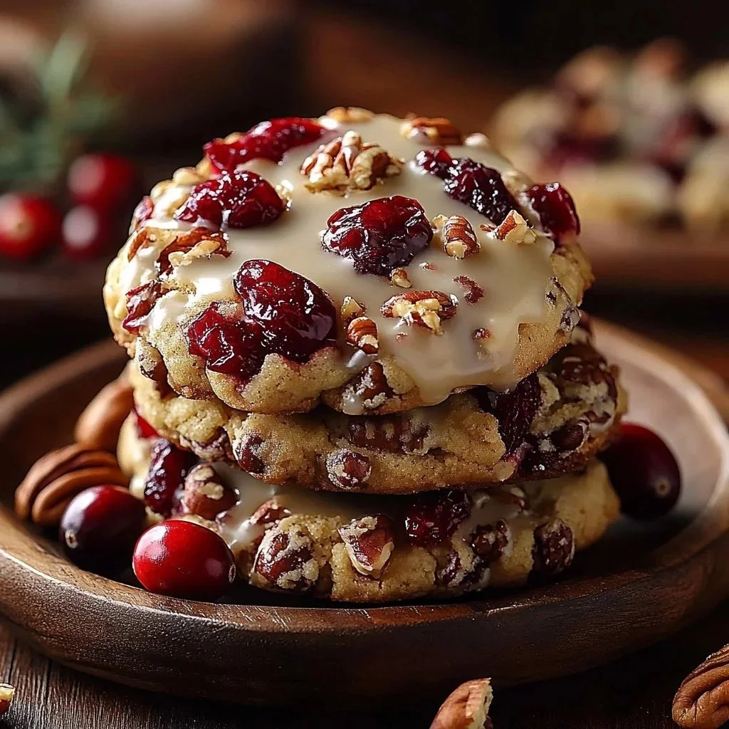 Cranberry Pecan Praline Cookies baked with fresh ingredients and seasonal flavors.