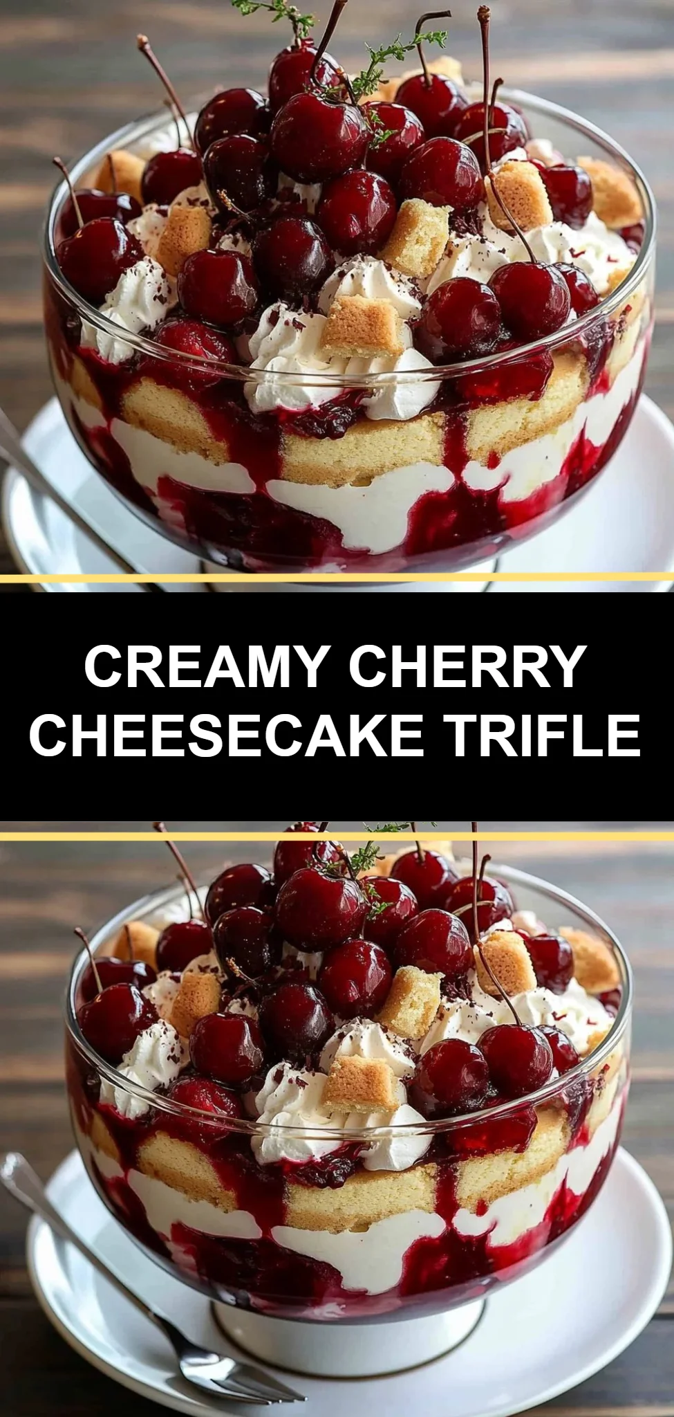 Creamy Cherry Cheesecake Trifle