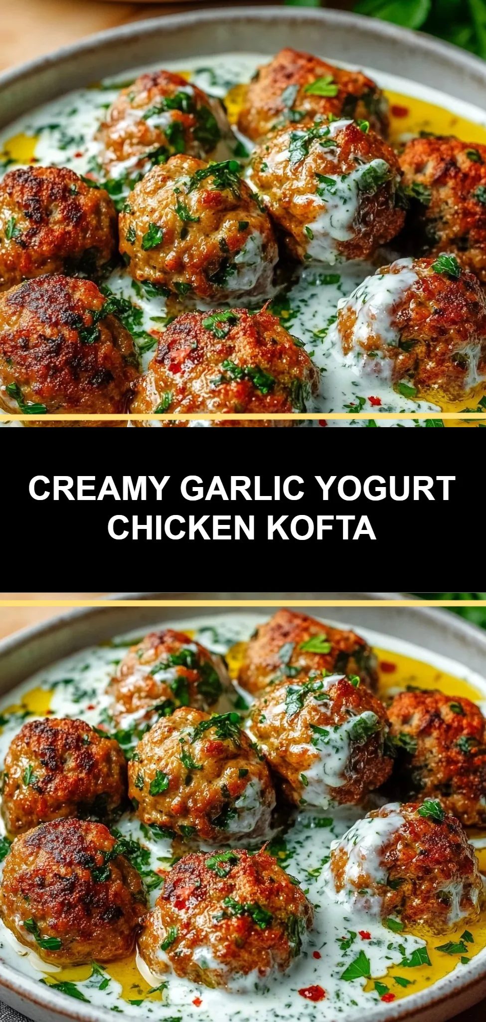 Creamy Garlic Yogurt Chicken Kofta