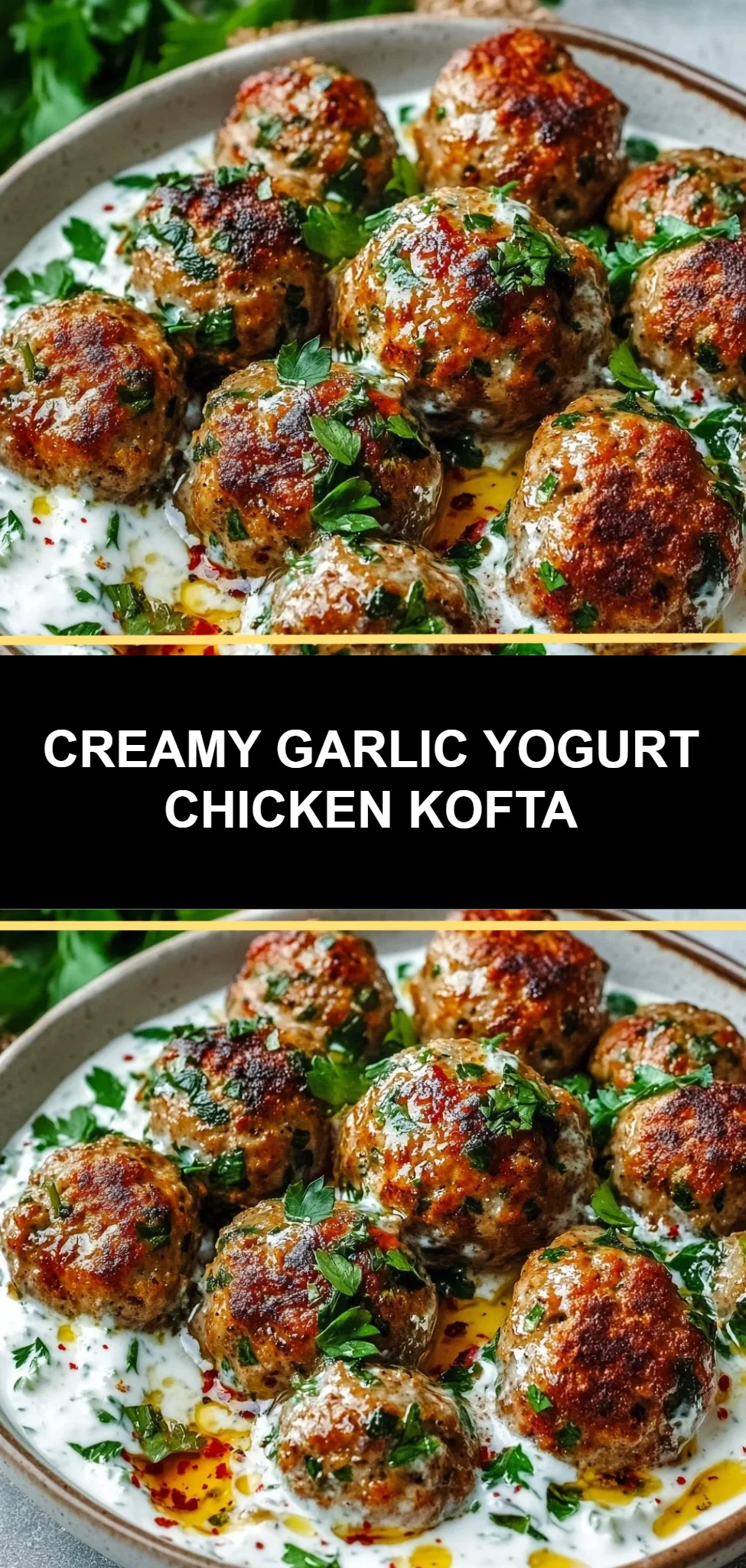 Creamy Garlic Yogurt Chicken Kofta