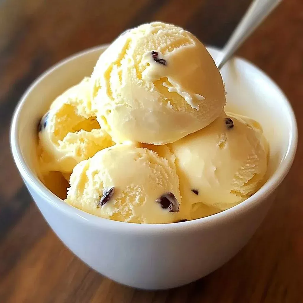Delicious creamy passion fruit ice cream in a cone