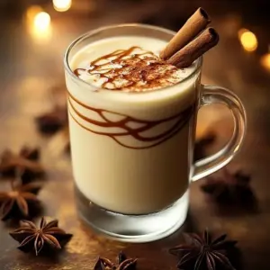 A cup of creamy vanilla cinnamon milk tea with a sprinkle of cinnamon on top