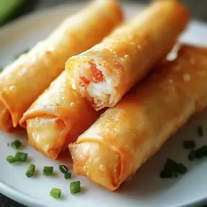 Crispy crab cake egg rolls served with dipping sauce on a plate