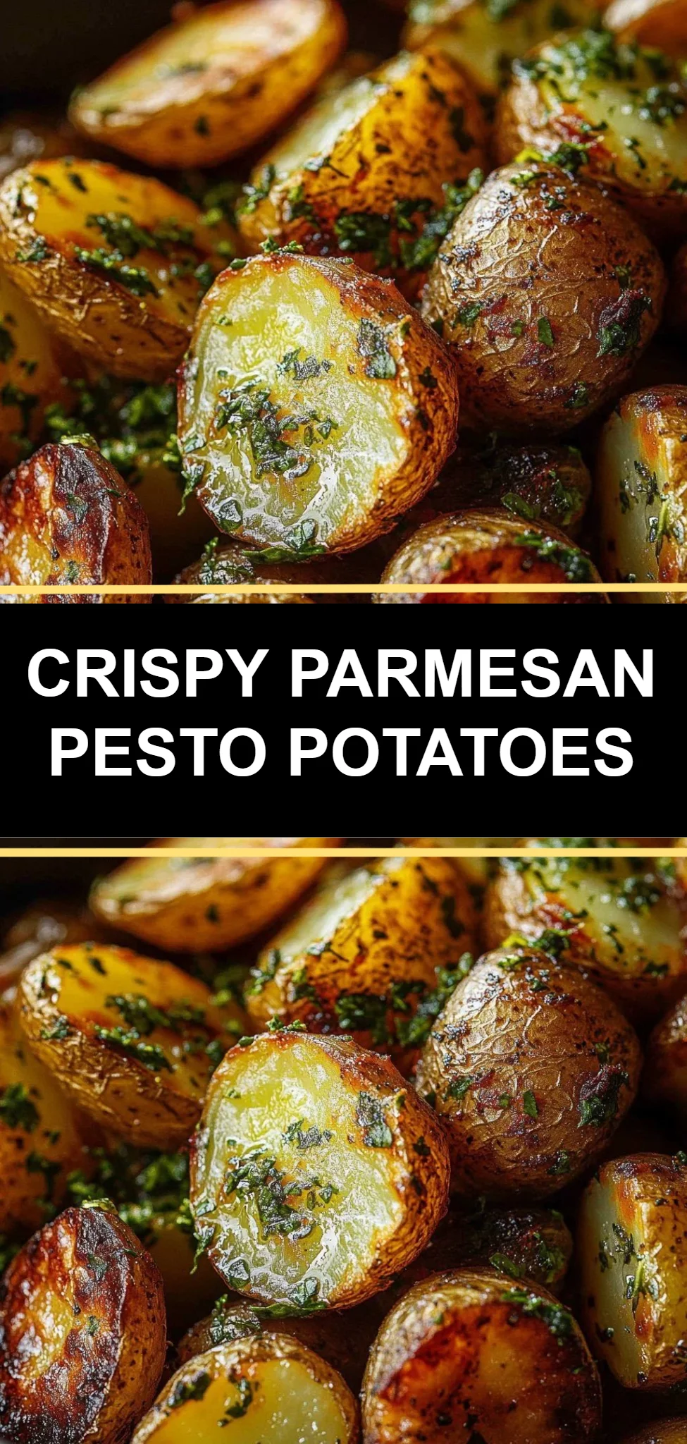 Crispy Parmesan Pesto Potatoes
