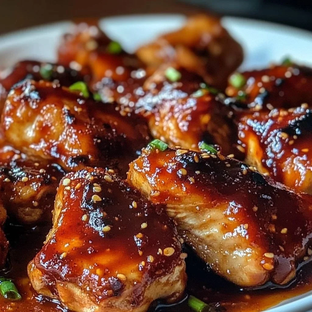 Delicious Crockpot BBQ Chicken served on a plate with fresh sides