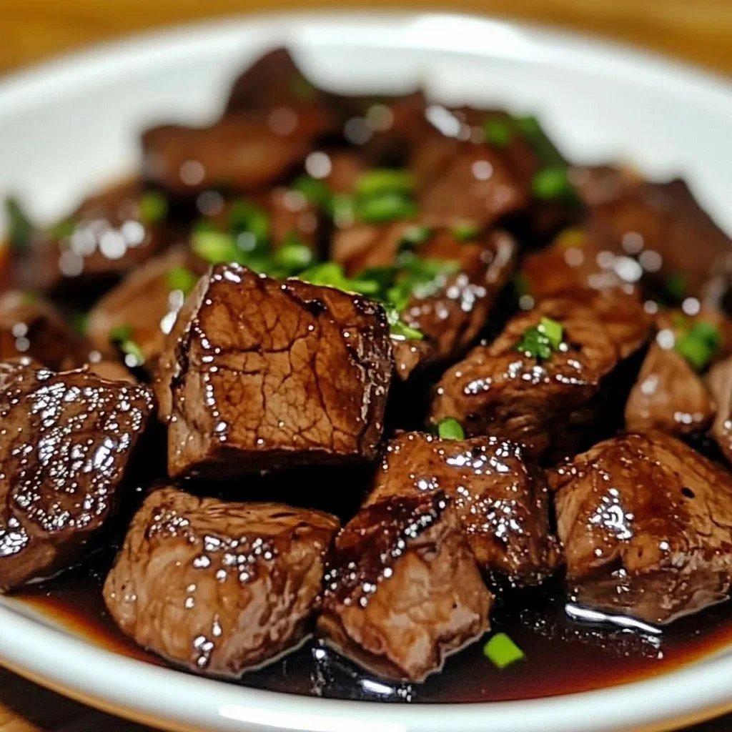 Delicious crockpot steak bites served as a comfort food dish