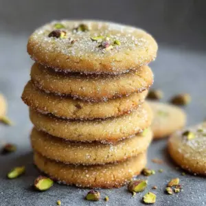 Delicious crunchy pistachio shortbread cookies with a nutty flavor