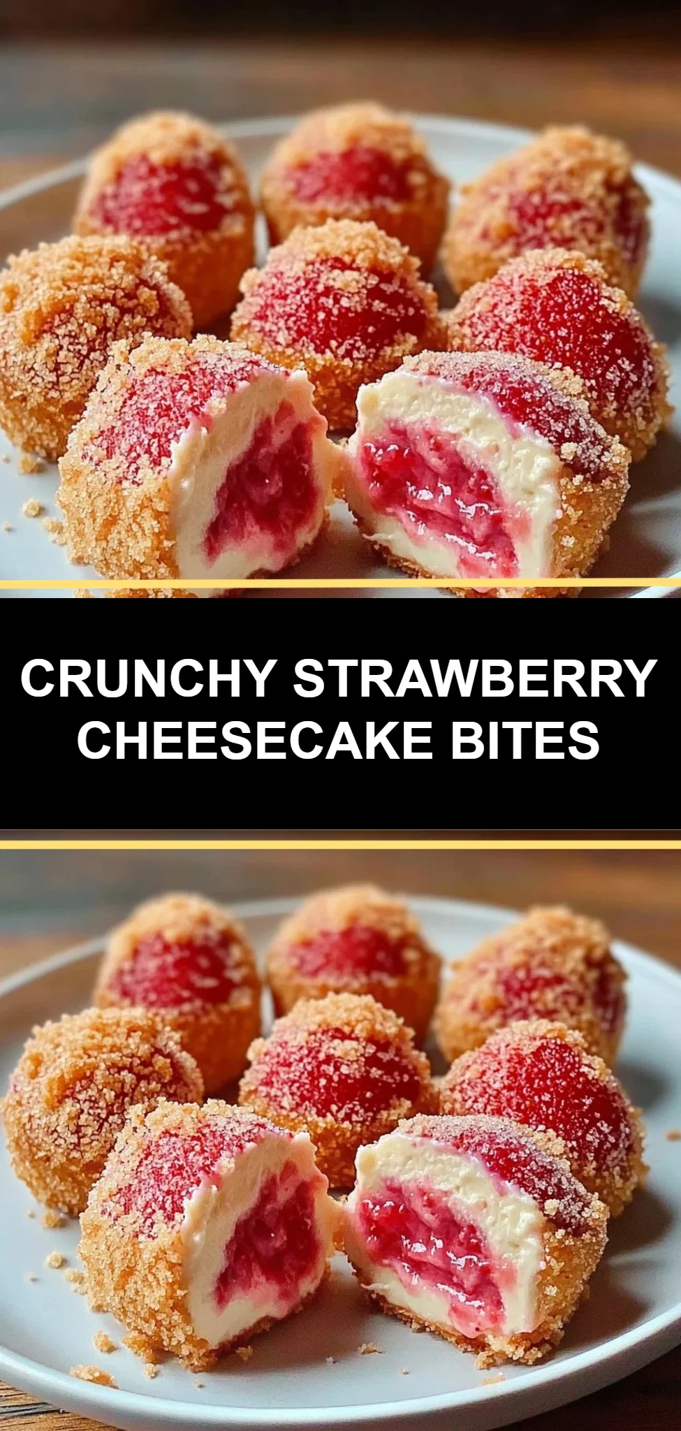 Crunchy Strawberry Cheesecake Bites