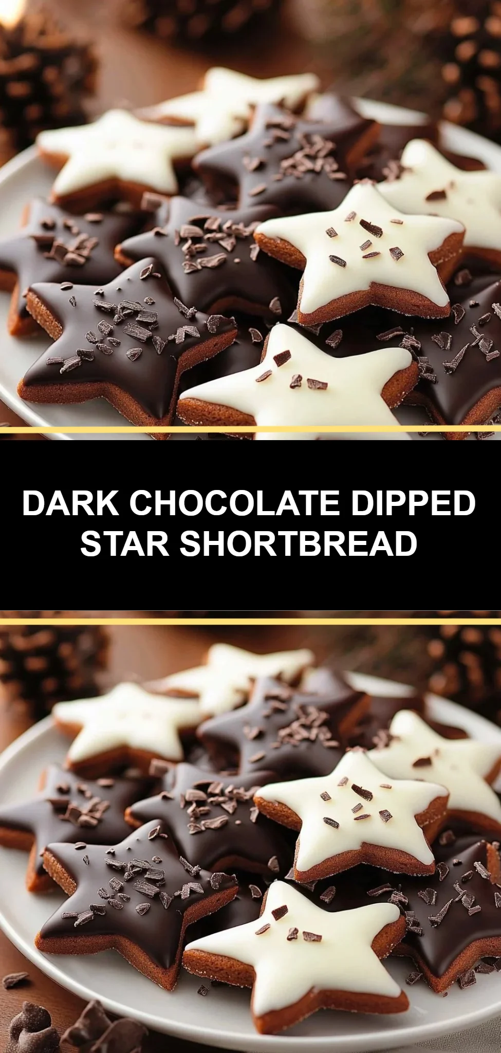Dark Chocolate Dipped Star Shortbread