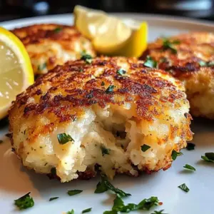 Delicious Maryland-style crab cakes served with lemon wedges and tartar sauce