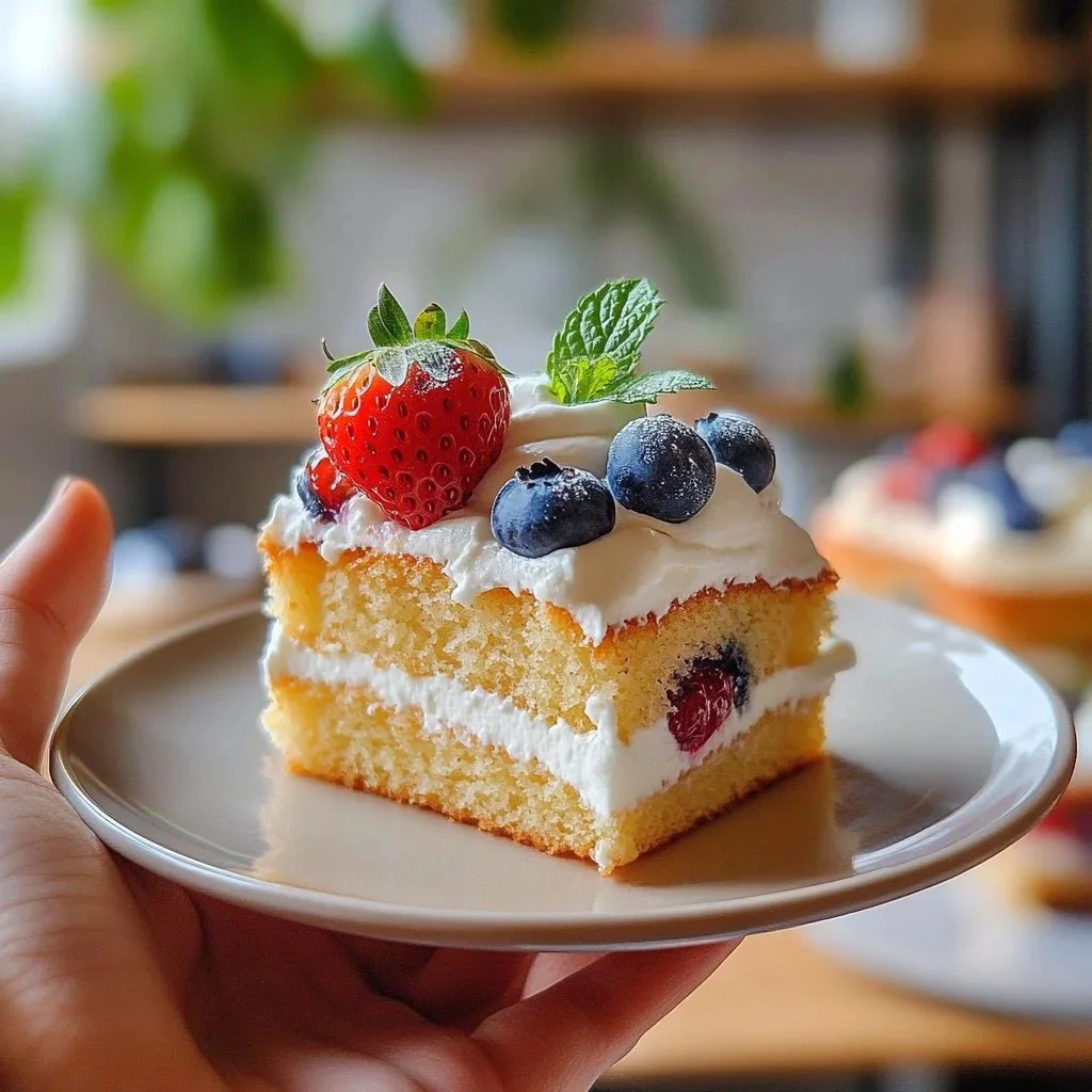 Delicious homemade yogurt cake recipe served on a plate