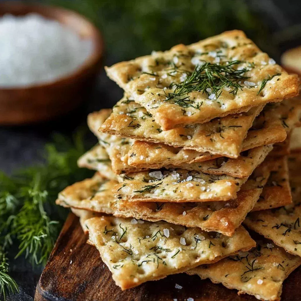 Dill Pickle Saltine Crackers with vibrant green dill pickle flavor