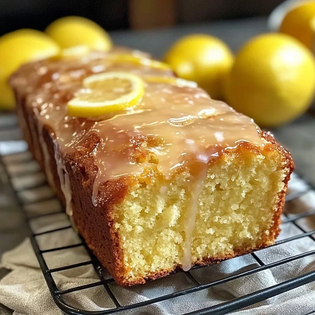 Delicious Easy Lemon Glazed Loaf with a bright lemon glaze on top