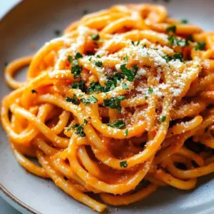Creamy pasta infused with gochujang for a spicy twist