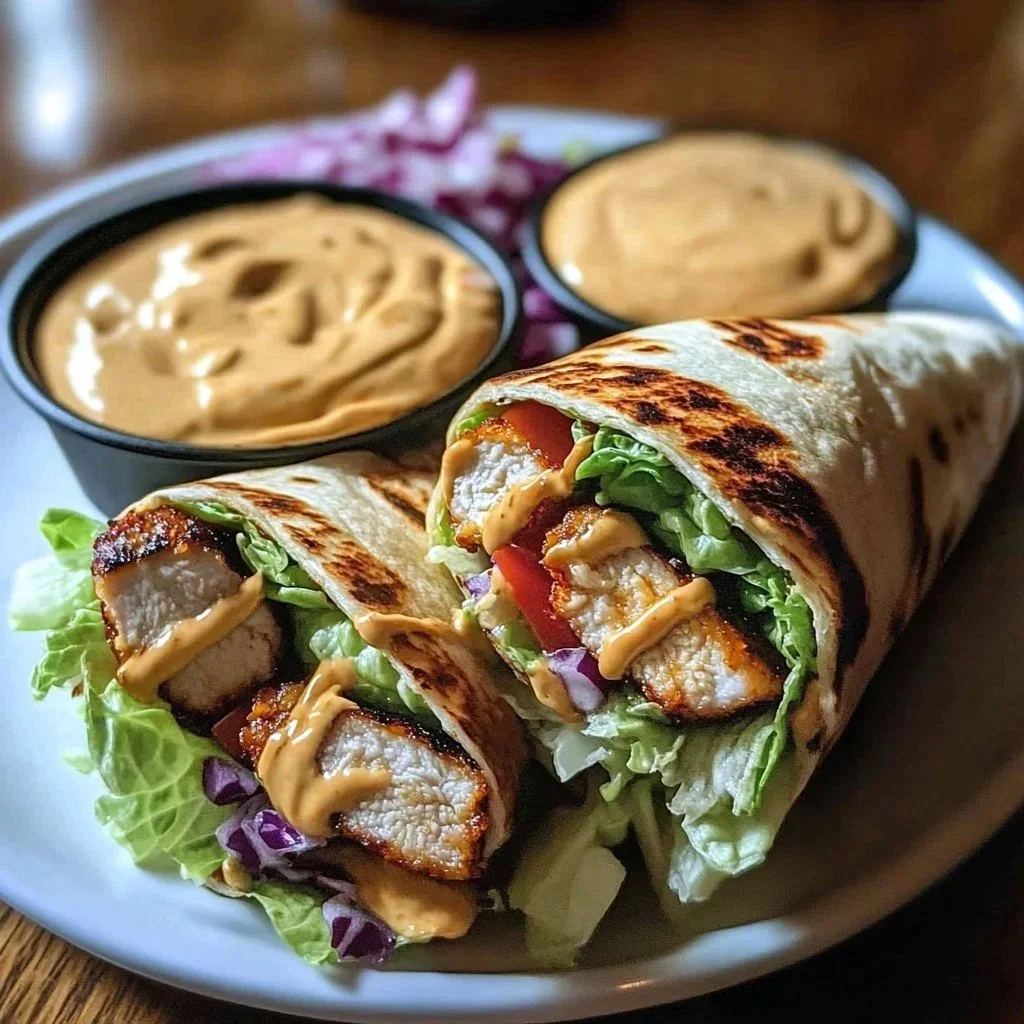Grilled Spicy Chipotle Mayo Chicken Wrap with fresh ingredients and a spicy kick