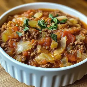 Delicious cabbage and beef casserole dish in a baking tray