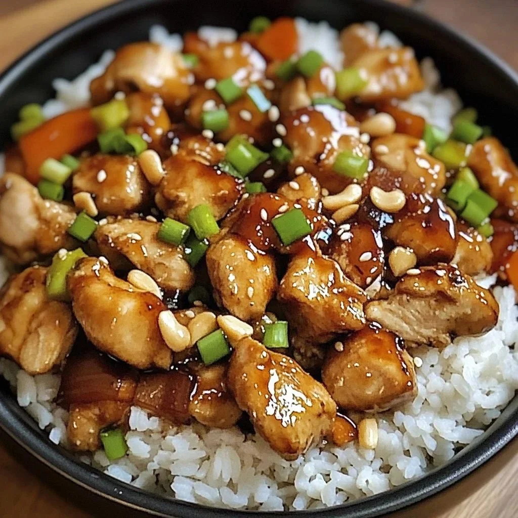 Hibachi Chicken and Rice Skillet dish with vibrant vegetables and grilled chicken.