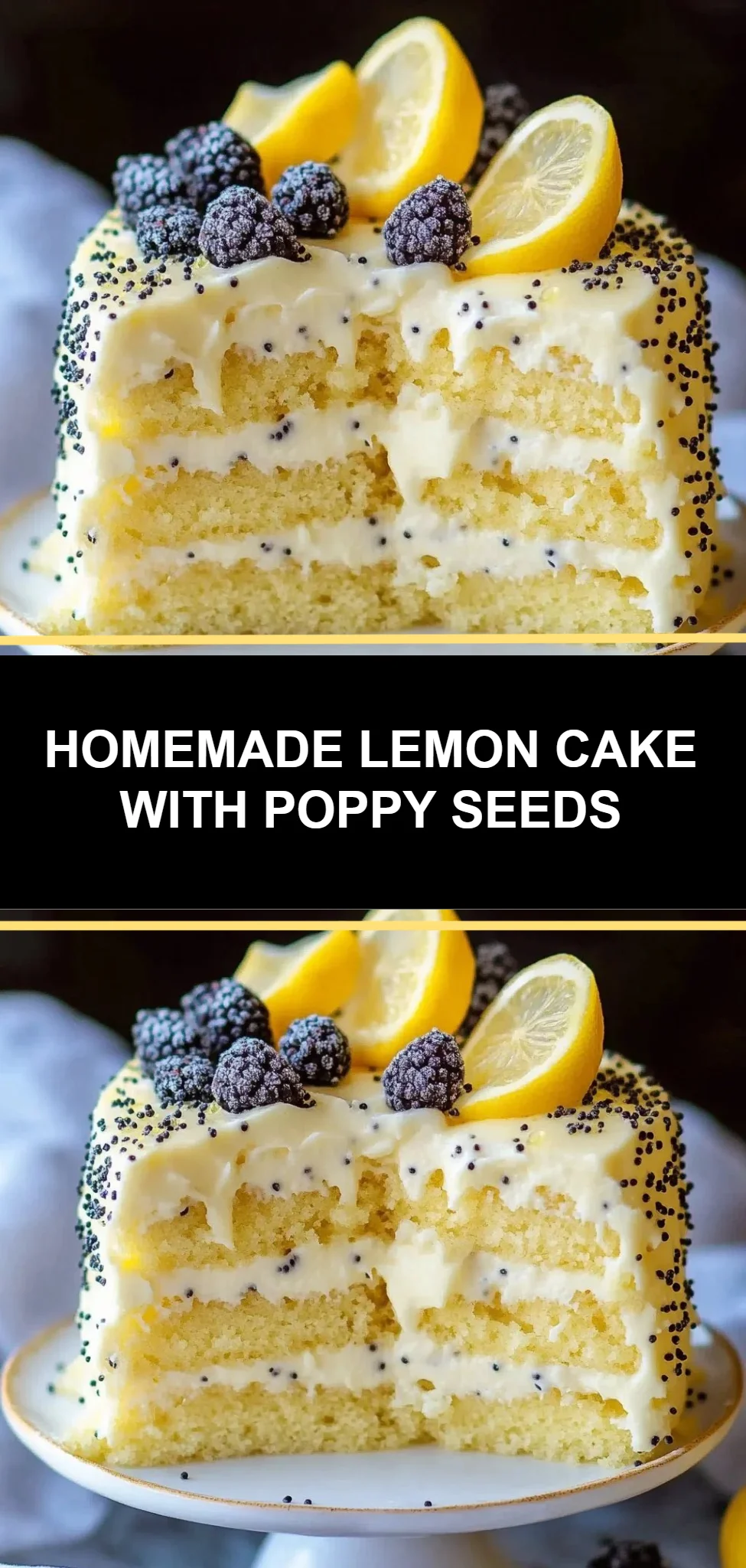 Homemade Lemon Cake with Poppy Seeds