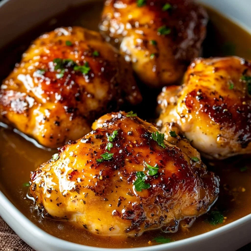 Delicious honey mustard chicken served with vegetables on a plate