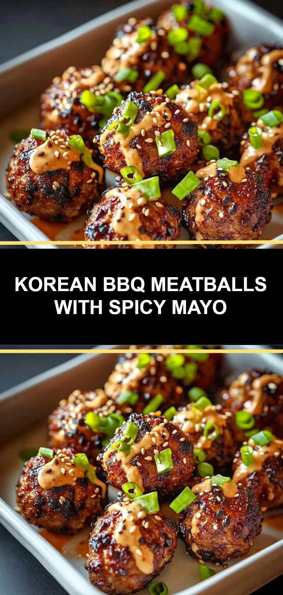 Korean BBQ Meatballs with Spicy Mayo